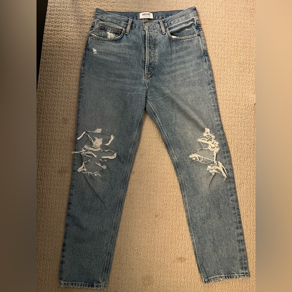 Agolde Light Blue Straight / baggy Jeans - Picture 1 of 6
